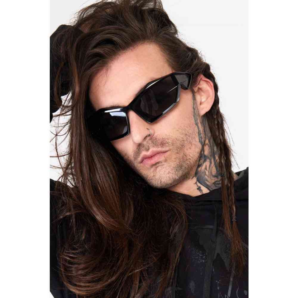 Jawbreaker - Futuristic Chunky Black Sonnenbrille - Schwarz